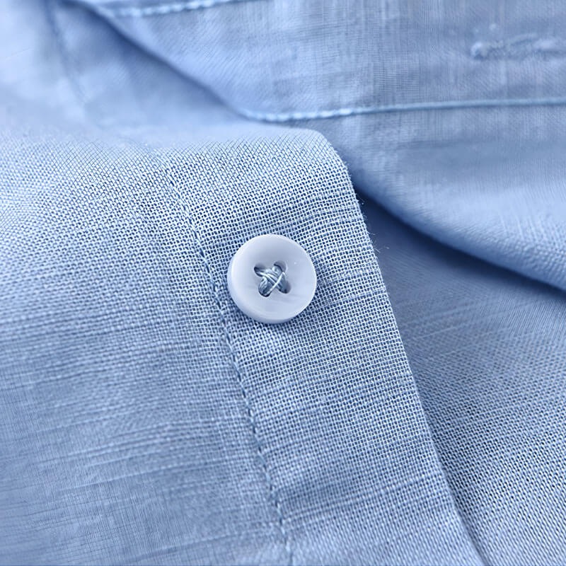 Hinata Mandarin Collar Linen Shirt