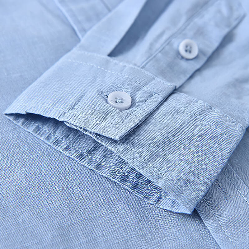 Hinata Mandarin Collar Linen Shirt